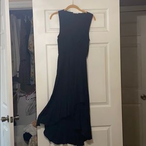 Hi-low black ruffle dress